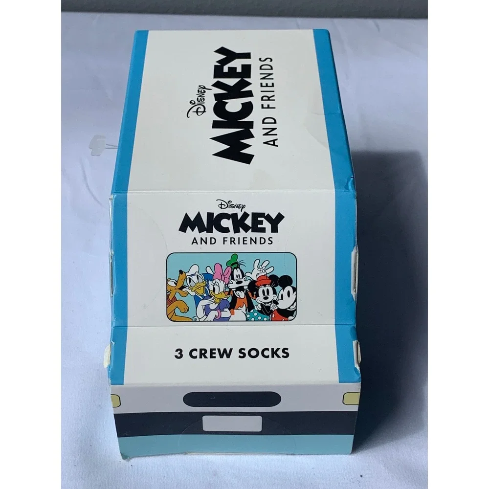 Disney Mickey and Friends 3 Pair Crew Socks Ice Cream Truck  Box Size 4-10#911